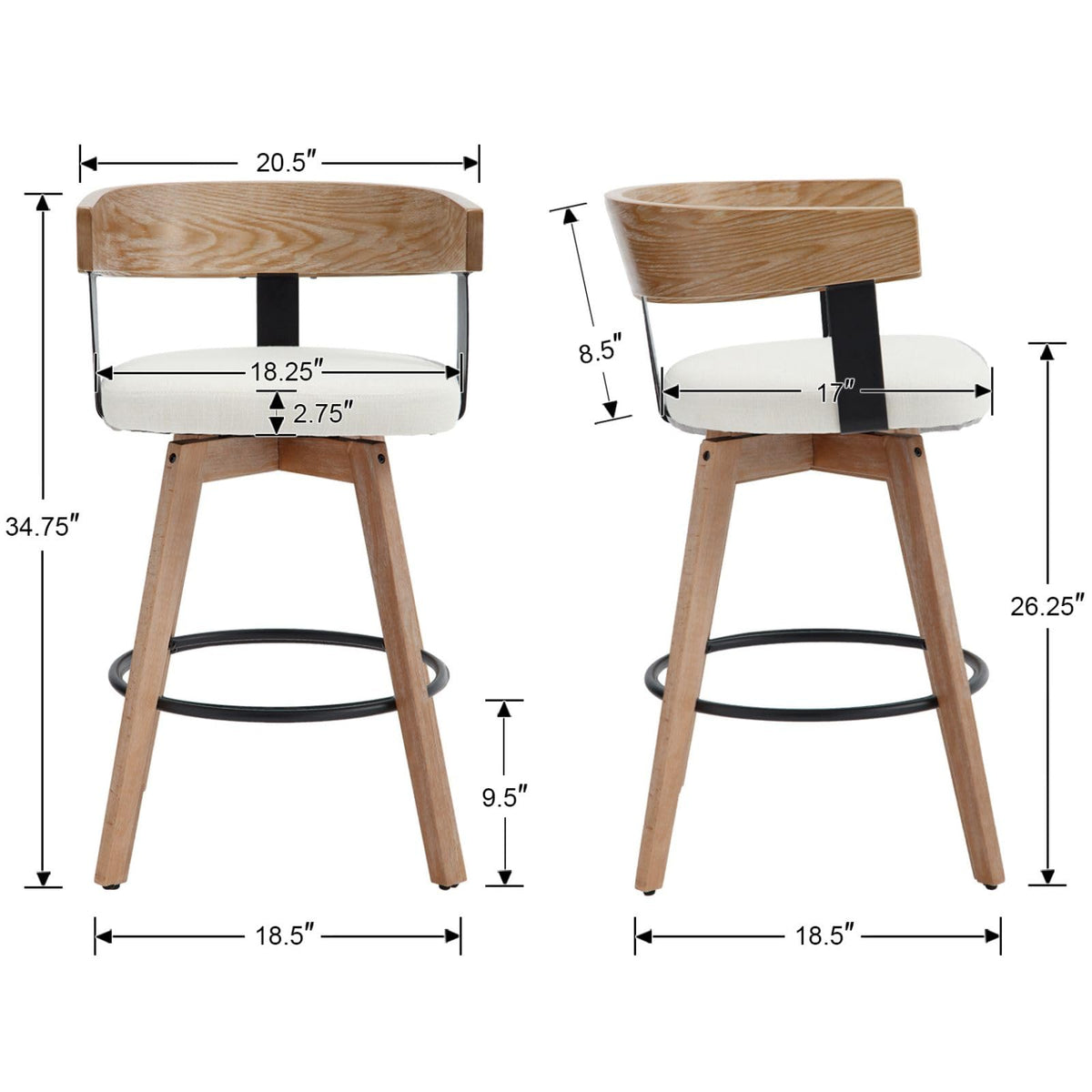 Wynora™ — Add 360° Swivel Comfort & Warm Wood Style to Your Kitchen Counter