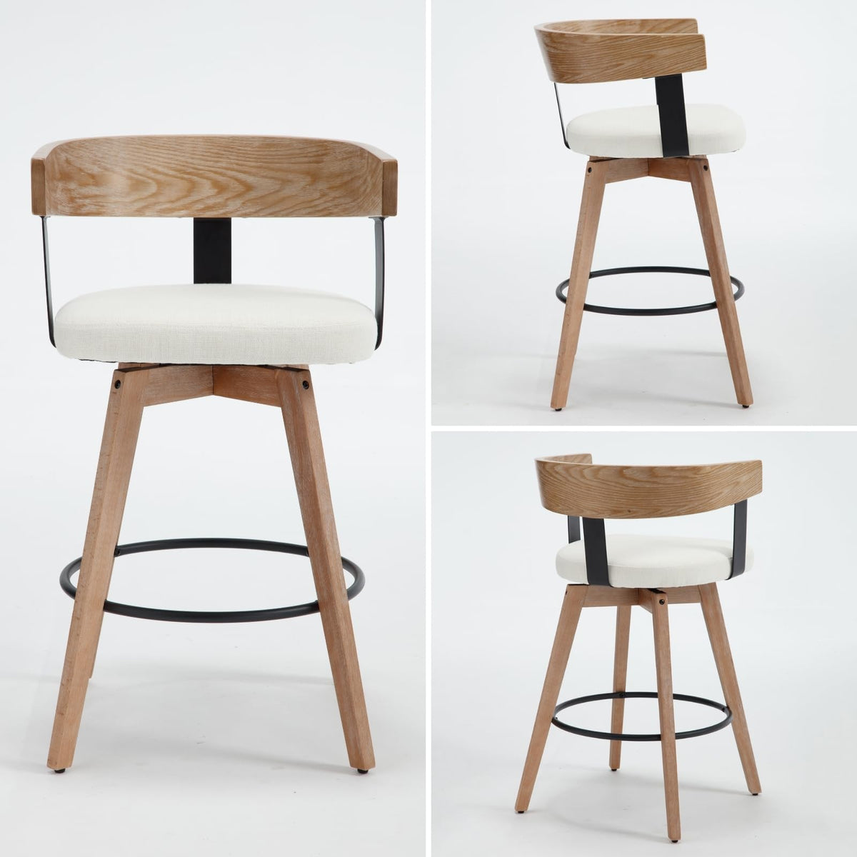 Wynora™ — Add 360° Swivel Comfort & Warm Wood Style to Your Kitchen Counter