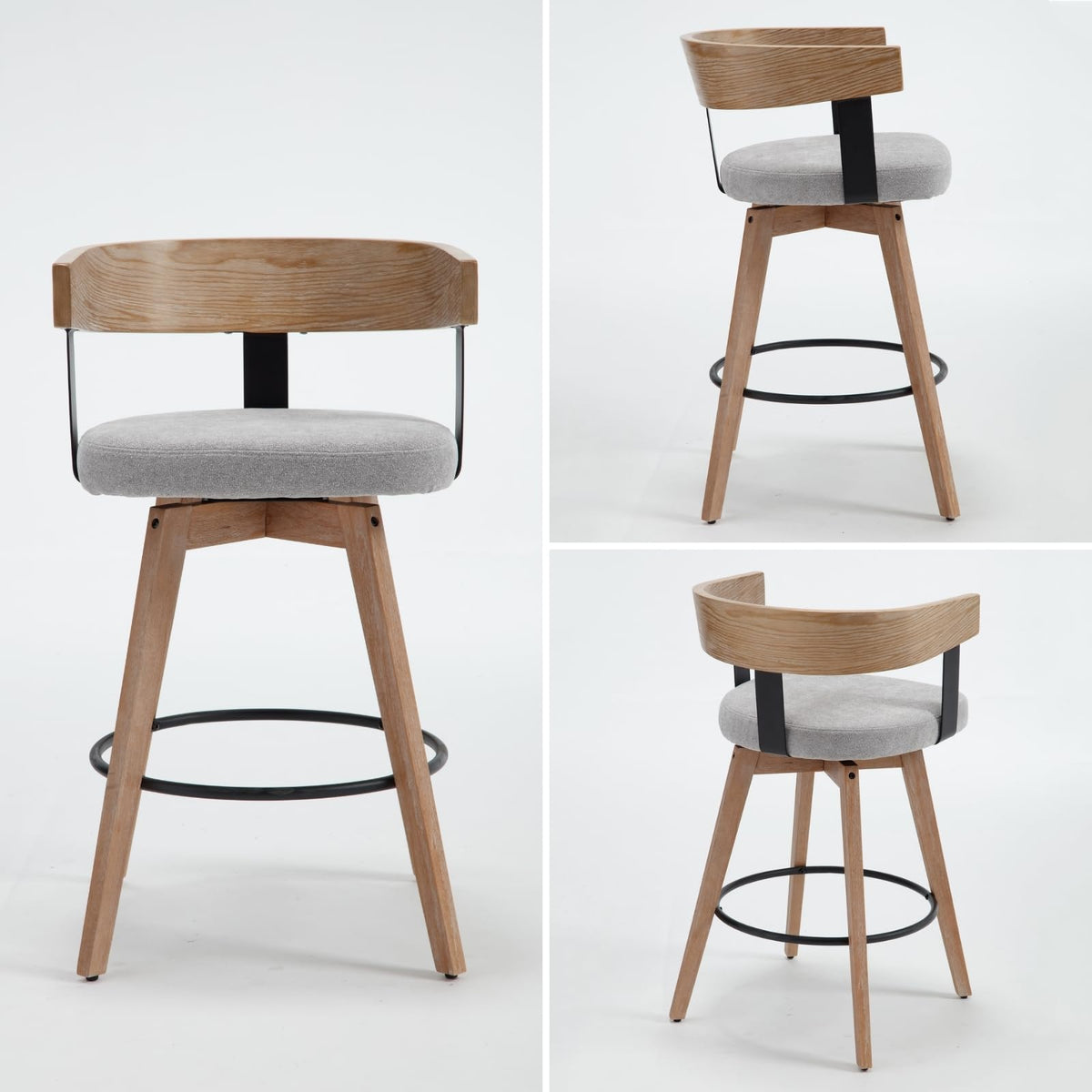 Wynora™ — Add 360° Swivel Comfort & Warm Wood Style to Your Kitchen Counter