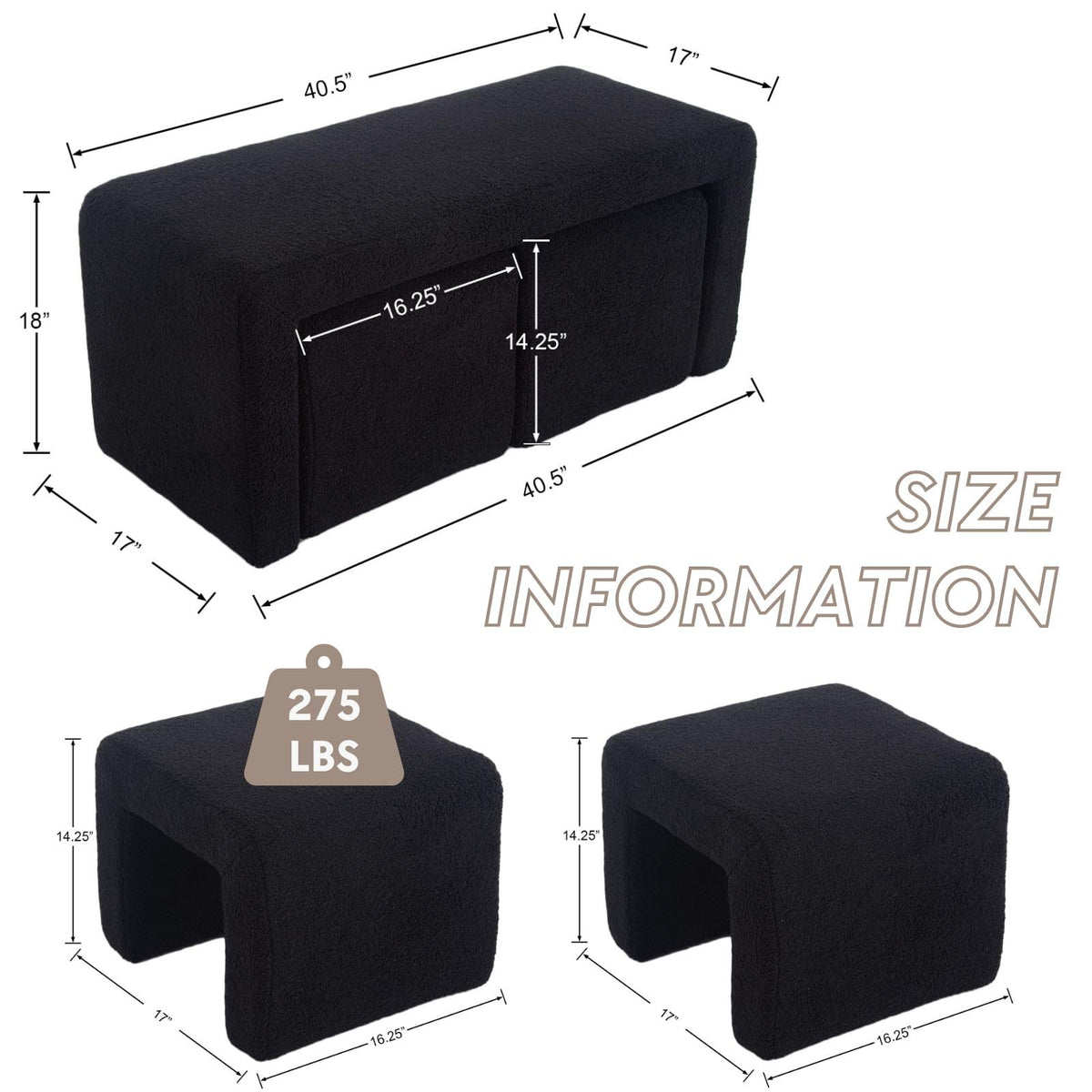 Bouclera™ — Add Cozy Seating & Hidden Space-Saving Style With a 3-Piece Nesting Set