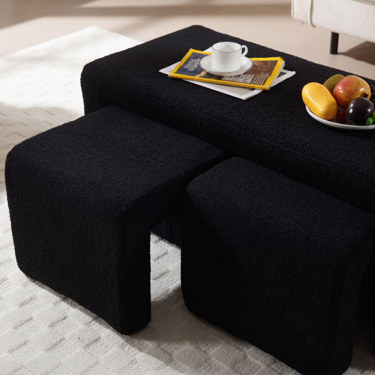 Bouclera™ — Add Cozy Seating & Hidden Space-Saving Style With a 3-Piece Nesting Set