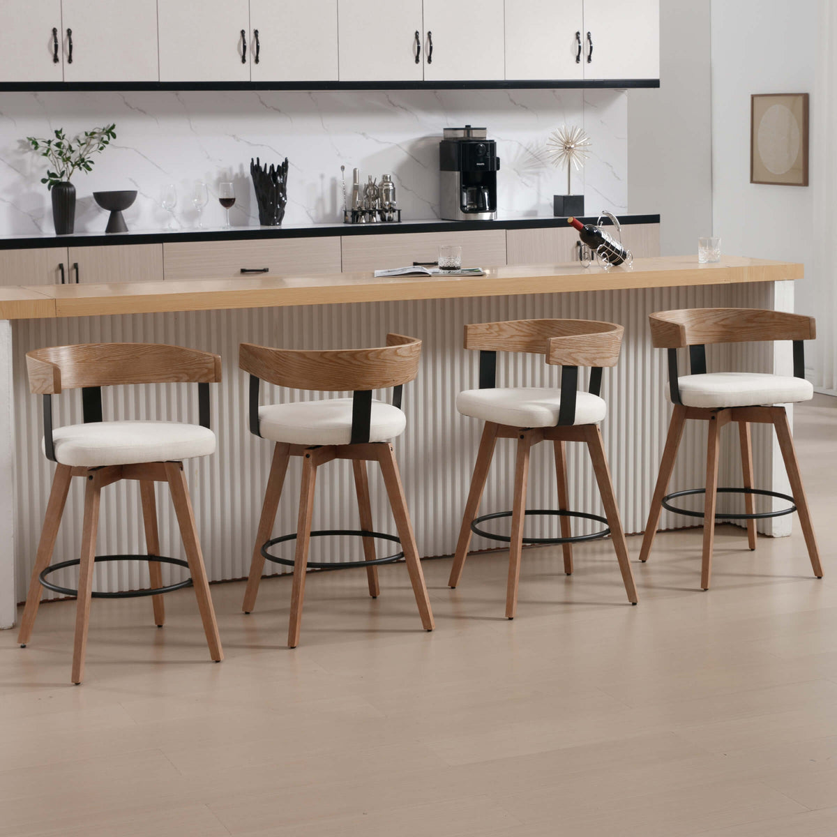 Wynora™ — Add 360° Swivel Comfort & Warm Wood Style to Your Kitchen Counter