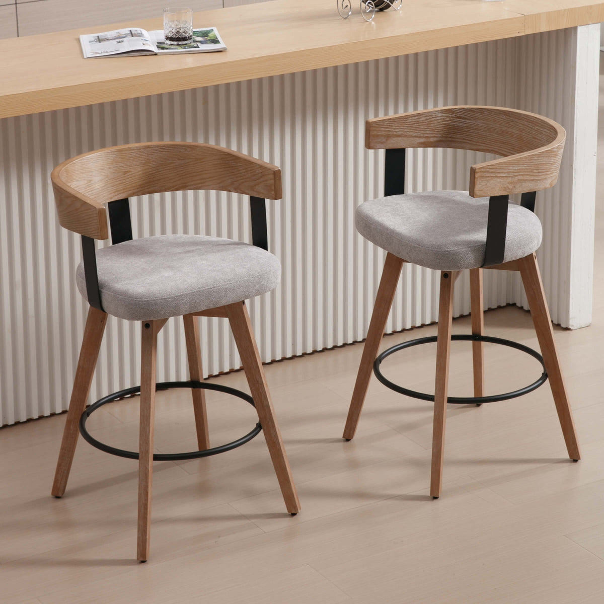 Wynora™ — Add 360° Swivel Comfort & Warm Wood Style to Your Kitchen Counter