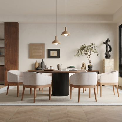 Barrelle™ — Bring Cozy Farmhouse Comfort & Curved Elegance to Your Dining Space