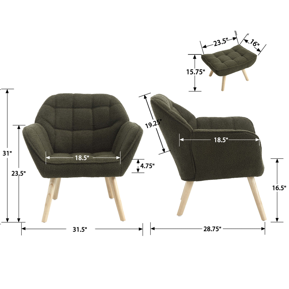 Lunessa™ — Create a Cozy Reading Corner With a Soft Sherpa Chair & Matching Ottoman