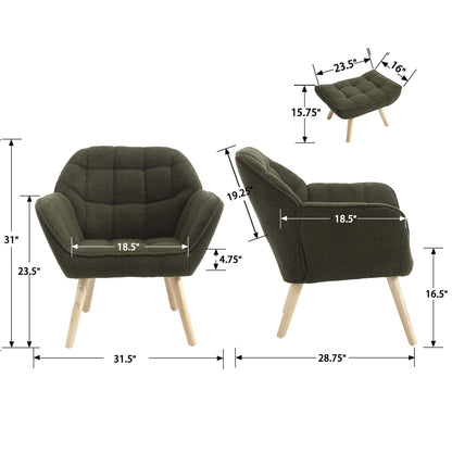 Lunessa™ — Create a Cozy Reading Corner With a Soft Sherpa Chair & Matching Ottoman