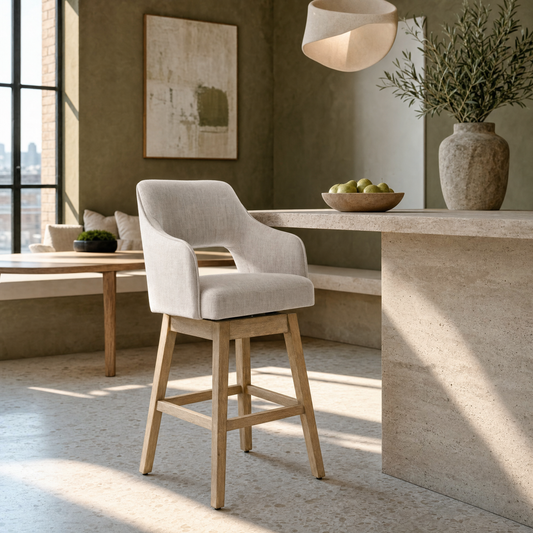 Airelle™ — Add 360° Swivel Comfort & Airy Open-Back Style to Your Kitchen Counter