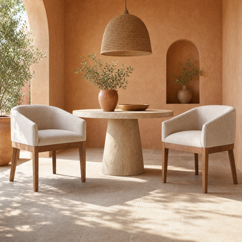 Barrelle™ — Bring Cozy Farmhouse Comfort & Curved Elegance to Your Dining Space