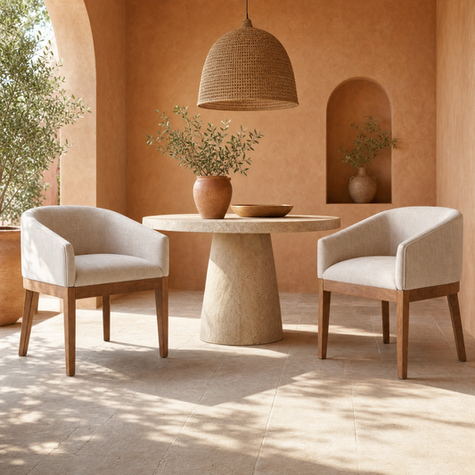 Barrelle™ — Bring Cozy Farmhouse Comfort & Curved Elegance to Your Dining Space